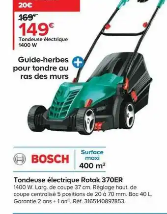 Castorama Tondeuse électrique rotak 370er bosch offre