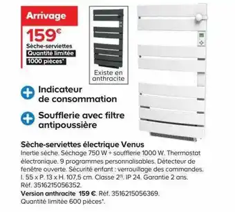 Castorama Sèche-serviettes électrique venus offre