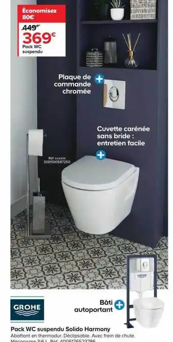 Castorama Pack wc suspendu solido harmony grohe offre