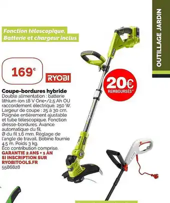 Weldom Coupe-bordures hybride ryobi offre