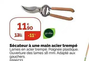Weldom Sécateur à une main acier trempé offre