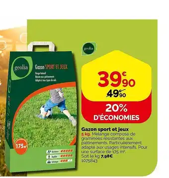 Weldom Gazon sport et jeux geolia offre