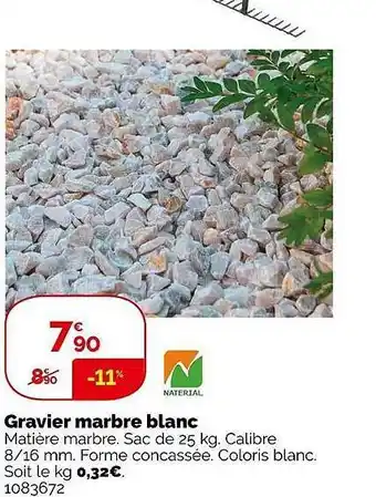 Weldom Gravier marbre blanc offre