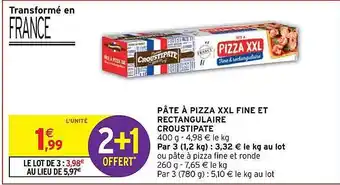 Intermarché Hyper Pâte à pizza xxl fine et rectangulaire croustipate offre