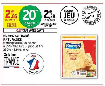 Intermarché Hyper Emmental râpé pâturages offre