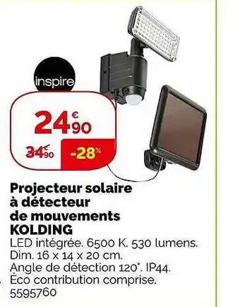 Weldom Projecteur solaire à détecteur de mouvements kolding offre