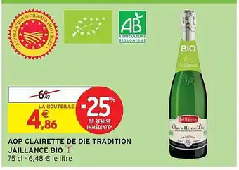 Intermarché Hyper Aop clairette de die tradition jaillance bio offre