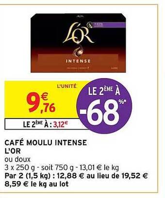 Intermarché Hyper Café moulu intense l'or offre