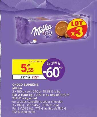 Intermarché Hyper Choco suprême milka offre