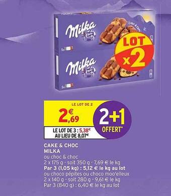 Intermarché Hyper Cake & choc milka offre