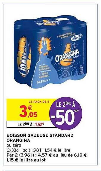 Intermarché Hyper Boisson gazeuse standard orangina offre