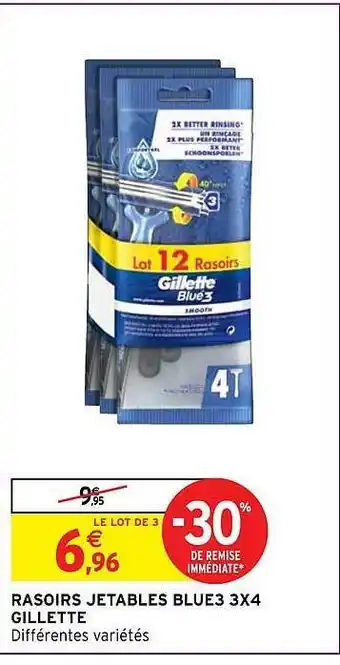 Intermarché Hyper Rasoirs jetables blue3 3x4 gillette offre