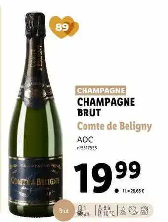Lidl Champagne brut comte de beligny offre