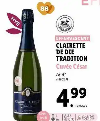 Lidl Clairette de die tradition cuvée césar offre