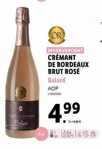 Lidl Crémant de bordeaux brut rosé balard aop offre