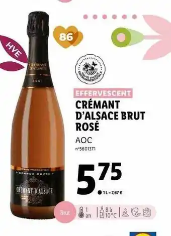 Lidl Crémant d'alsace brut rosé aoc offre