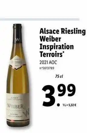 Lidl Alsace riesling weiber inspiration terroirs offre