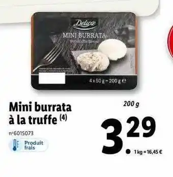 Lidl Mini burrata à la truffe deluxe offre