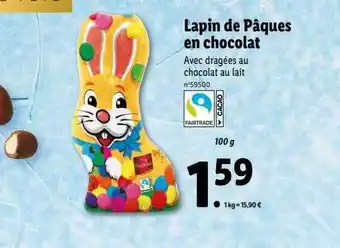 Lidl Lapin de pâques en chocolat offre