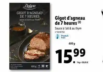 Lidl Gigot d'agneau de 7 heures deluxe offre