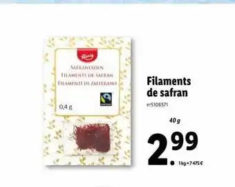 Lidl Filaments de safran offre
