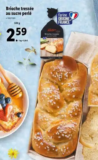 Lidl Brioche tressée au sucre perlé offre