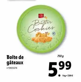 Lidl Boîte de gâteaux favorina offre