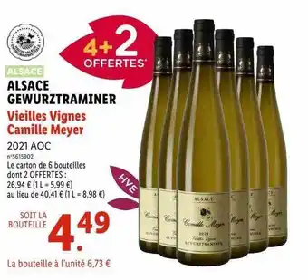 Lidl Alsace gewurztraminer vieilles vignes camille meyer 2021 aoc offre