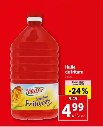Lidl Huile de friture vita d'or offre