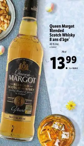 Lidl Queen margot blended scotch whisky 8 ans d'âge offre