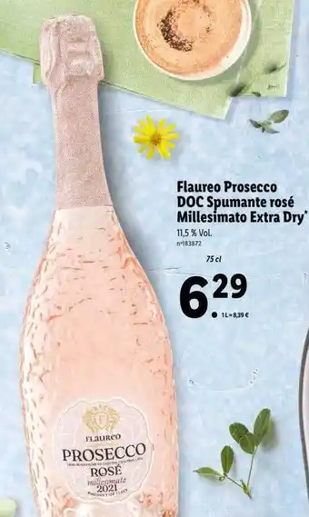 Lidl Flaureo prosecco doc spumante rosé millesimato extra dry offre