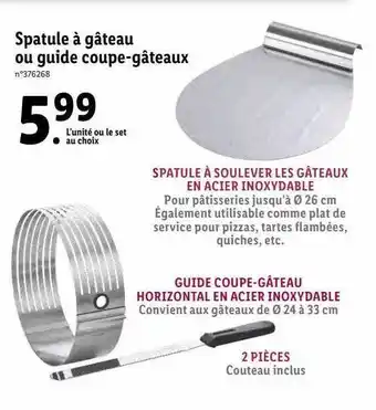 Lidl Spatule à gâteau ou guide coupe-gâteaux offre