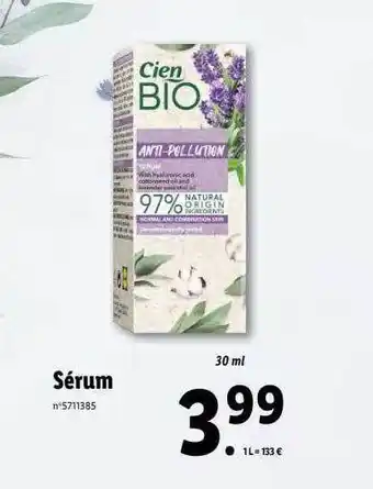 Lidl Sérum cien bio offre