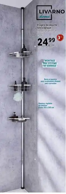 Lidl Étagère de douche télescopique livarno home offre
