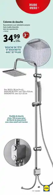 Lidl Colonne de douche offre