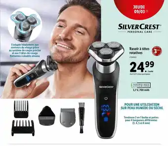 Lidl Rasoir à têtes rotatives silver crest offre