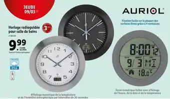 Lidl Horloge radioguidée pour salle de bains auriol offre