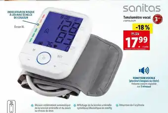 Lidl Tensiomètre vocal sanitas offre