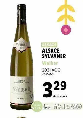 Lidl Alsace sylvaner weiber 2021 aoc offre