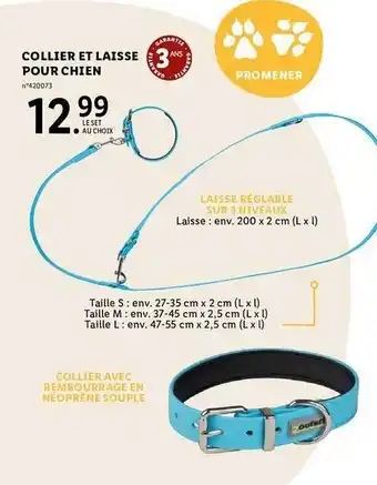 Lidl Collier et laisse pour chien offre