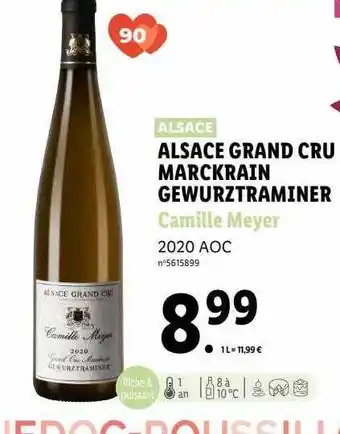 Lidl Alsace grand cru marckrain gewurztraminer camille meyer 2020 aoc offre