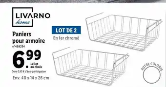 Lidl Paniers pour armoire livarno home offre