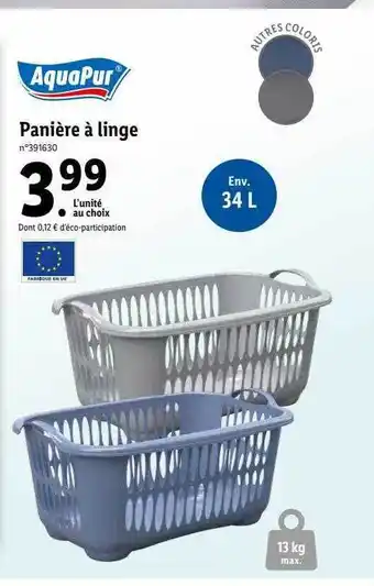 Lidl Panière à linge aquapur offre