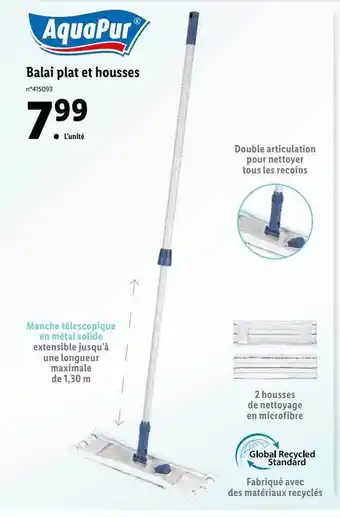 Lidl Balai plat et housses aquapur offre