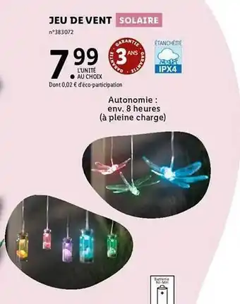 Lidl Jeu de vent solaire offre