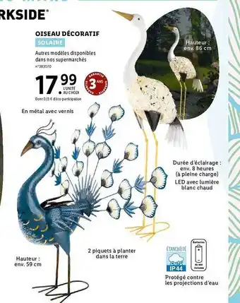 Lidl Oiseau décoratif parkside offre