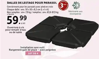 Lidl Dalles de lestage pour parasol offre