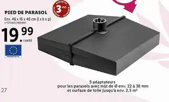 Lidl Pied de parasol offre