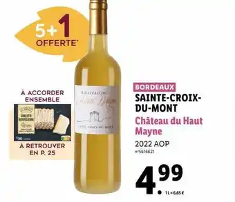 Lidl Sainte-croix-du-mont château du haut mayne 2022 aop offre
