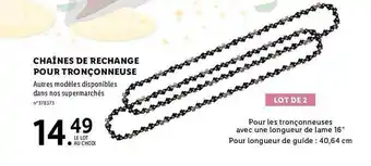 Lidl Chaînes de rechange pour tronçonneuse offre